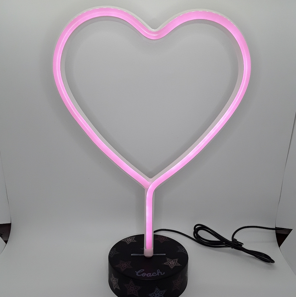 NWT Coach Pink Neon Heart Light / Night Light